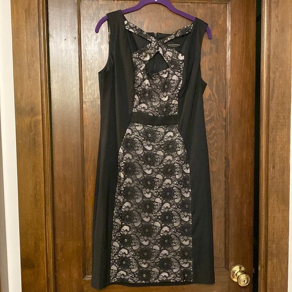 Black Dress With Lace Front - Picture 1 of 8